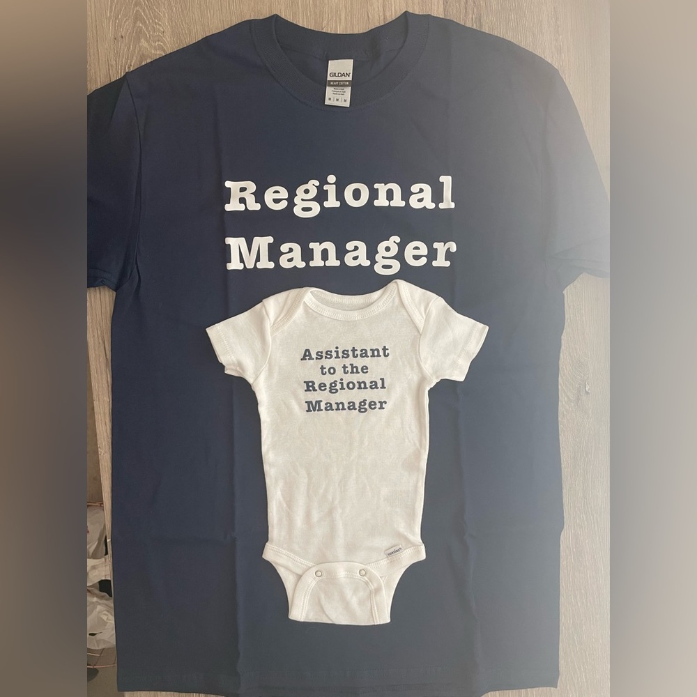 The Office “Assistant Regional Manager” matching shirt set size M baby 0-3 mo
